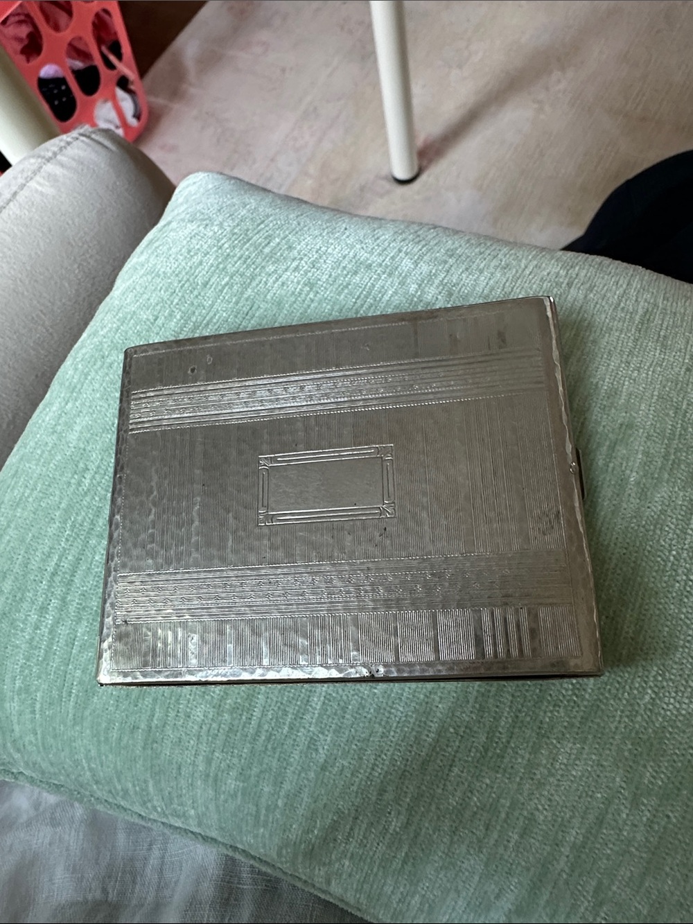 Vintage Silver tone Compact Cigarette Case by Evans